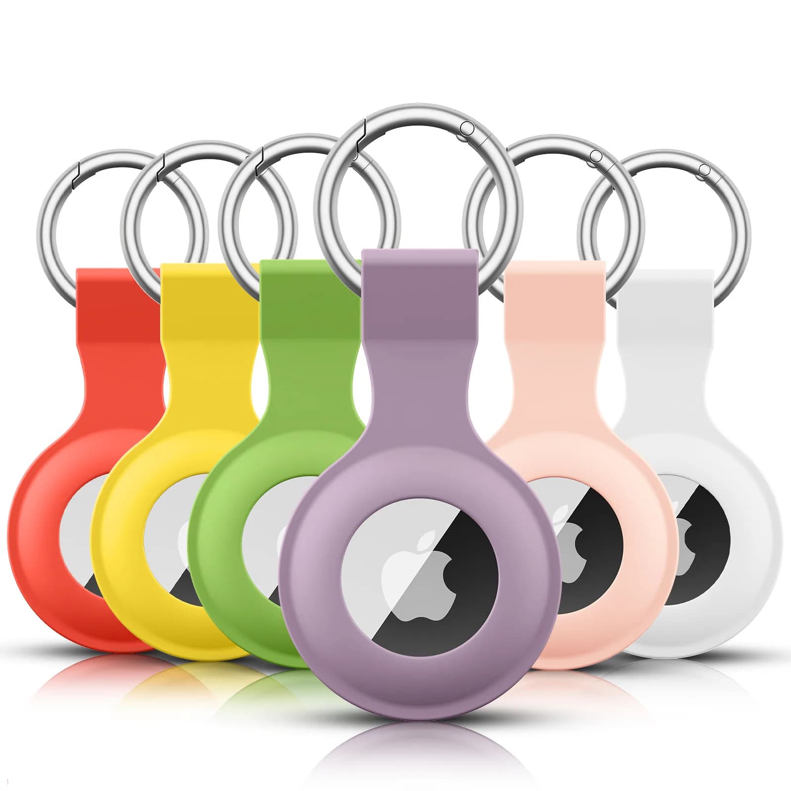 Silicone Case for Apple Airtags Protective Cover Shell Tracker Accessories Keychain with anti-scratch sleeve for Apple Air label