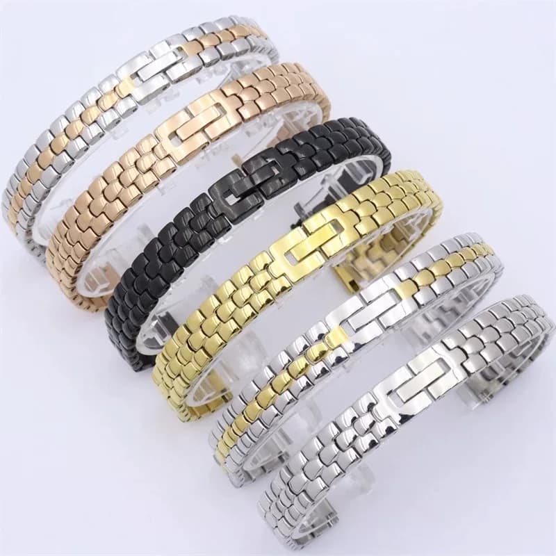 6mm 8mm 10mm 12mm 14mm 16mm Per qualsiasi marca Donna Cinturino in acciaio inossidabile Cinturino in ceramica Cinturino in maglia oro rosa Bracciale