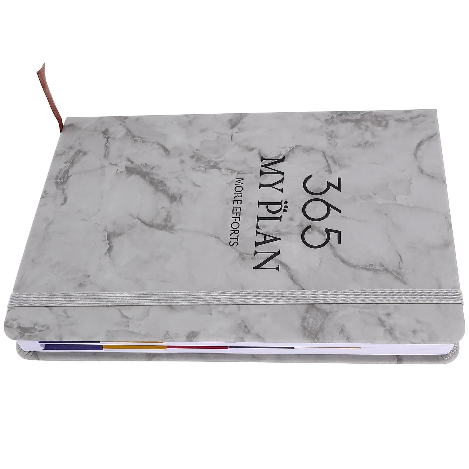 A5 Classic Minimalist Planner Notebook Thick Glazed Paper PU Cover Ink Resistant Daily Use Organizer for Students