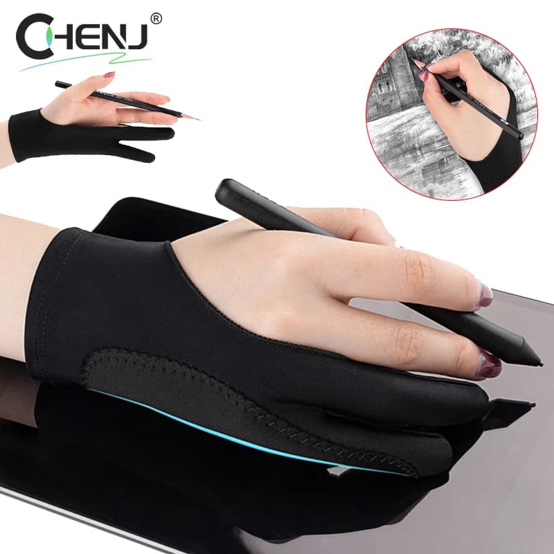 1PCS Anti-touch Guanti per pittura a mano a due dita per tablet Scheda digitale Schermo Touch Disegno Anti-fouling Guanto da disegno a olio