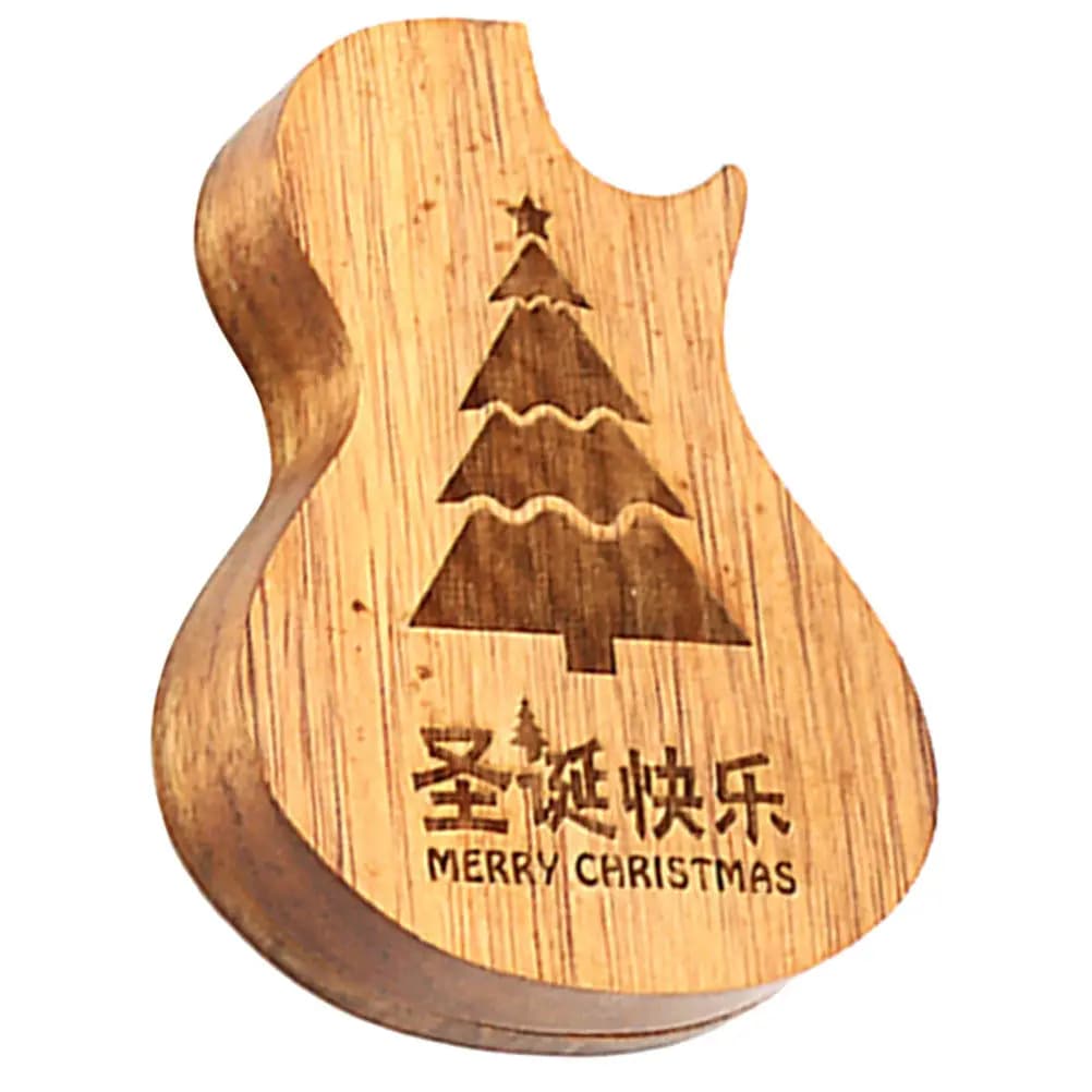 Scatola porta plettri per chitarra, organizer in legno a 3 sezioni con superficie liscia e lucida, porta plettri portatile per chitarra acustica