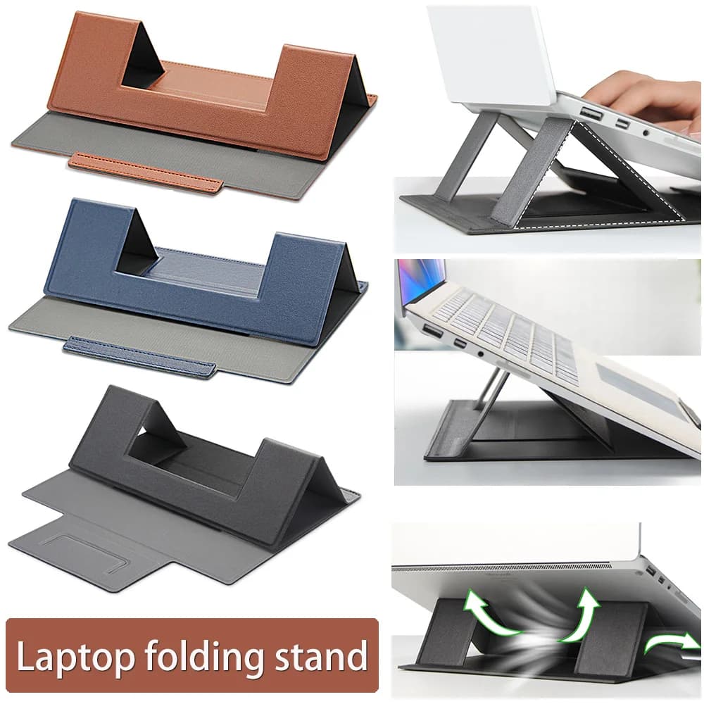 Supporti per laptop invisibili Tappetino di raffreddamento per ascensore riutilizzabile portatile regolabile per staffa per tablet per notebook per computer portatile in PU
