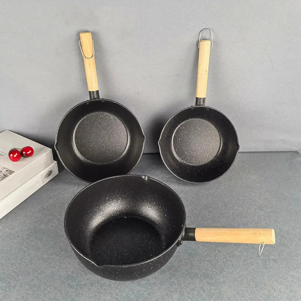 Anti-adhesive Iron Milk Pot, Multi-purpose Cooker for Cooking Soups and Frying, Suitable for Gas, Induction and Ceramics