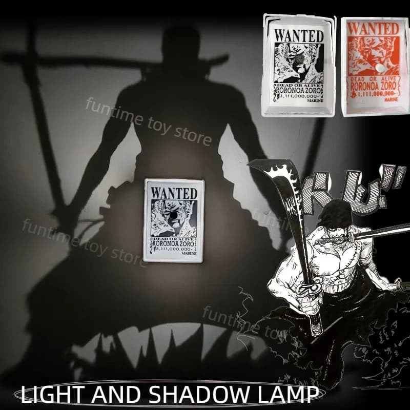 Nuova Lampada da Parete Anime Zoro, Giocattolo Anime, Divertente Lampada Luce e Ombra, Luce Notturna Anime, Modellino Giocattolo per Regali di Compleanno per Bambini