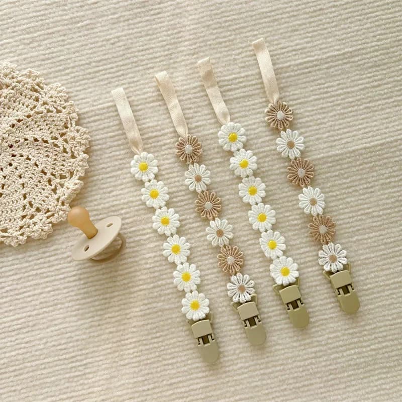 Little Daisy Clip per ciuccio per bambini Catena per ciuccio Supporto per staffa per capezzoli per capezzoli Ragazza per bambini Baby Shower Regalo Accessori per bambini