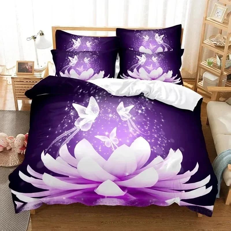 Set Copripiumino con Motivi Floreali, Misure Queen e King, Set Biancheria da Letto con Fiori Dorati per Ragazze e Donne, Copripiumino a Tema Floreale Vivace