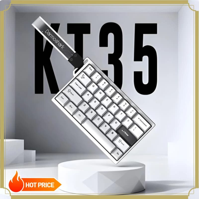 Tastiera da Gaming Darmoshark KT35 con Layout 35% e Switch Magnetici, 8KHz RT0.01MM Alta Precisione per Giochi FPS e Valorant