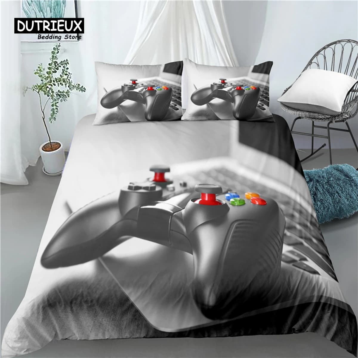 Home Living Luxury 3D Gamepad Stampa 2/3 pezzi Comodo copripiumino Federa Set di biancheria da letto Queen e King AU/EU/US Size