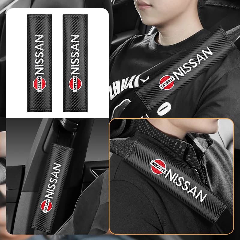 For Nissan Qashqai Juke Tiida X-trail 350Z Rogue Murano Sunny Altima Auto Safety Belt Cover Security Belt Cover Pad Car Accessories