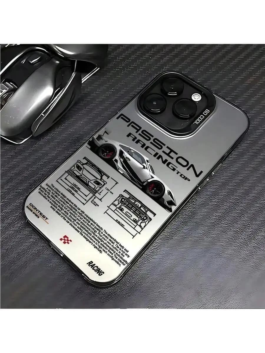 Sports Car Design Phone Case For iPhone 17 16 15 14 13 12 11 Pro Max Air XR XS MAX 8 7 Plus Anti-Drop Matte Back Cover