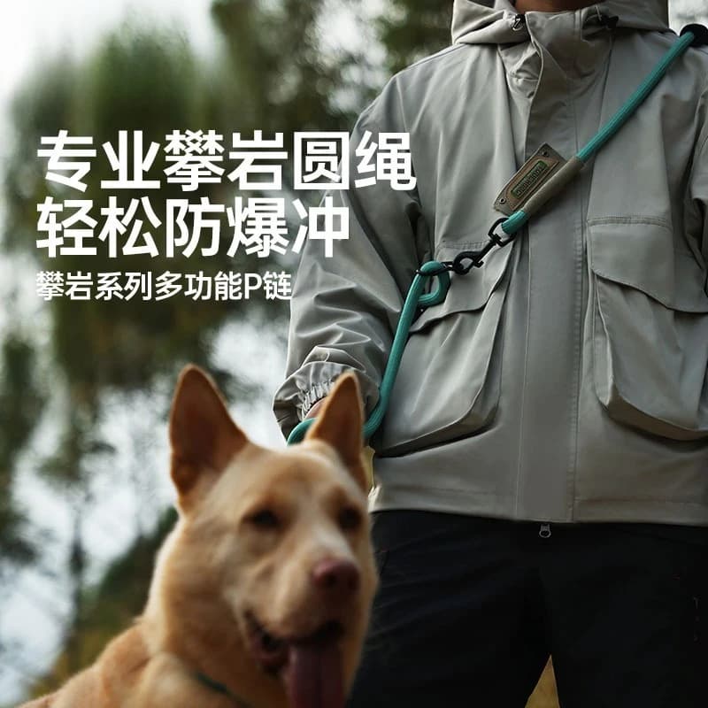 Climbing‑Material Slip Lead Dog Leash, Multi‑Function Anti‑Pull Training Rope for Medium Large Dog Outdoor Walking Pet Supplies
