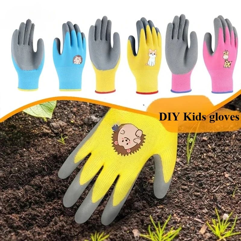 3 paia di guanti da spiaggia per bambini, guanti da lavoro in lattice resistenti all'usura, antiscivolo, impermeabili, per catturare granchi, da giardino