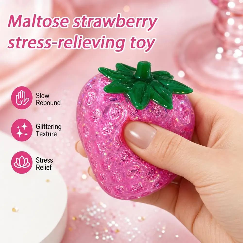 Strawberry Stress Ball Sensory Fidget Toy Anxiety Relief Balls For Kids Adults Funny Soft Vent Fruit Toys Gift