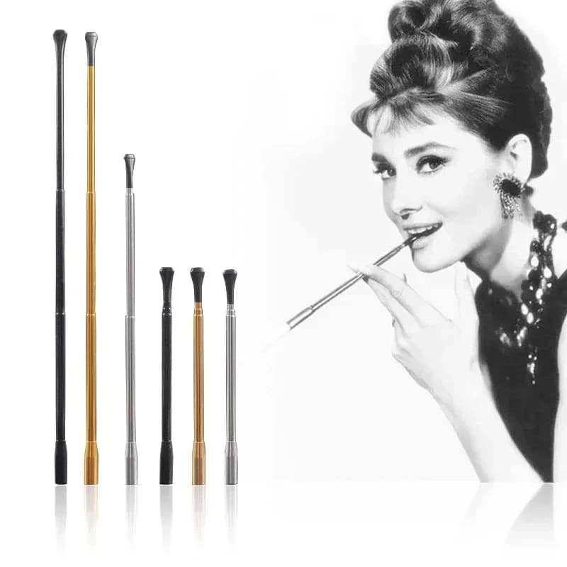 MOONSHADE Portasigarette in lega di alluminio Tubo sottile telescopico Bocchino per filtro per sigarette Uomo Donna Accessori per fumatori per feste