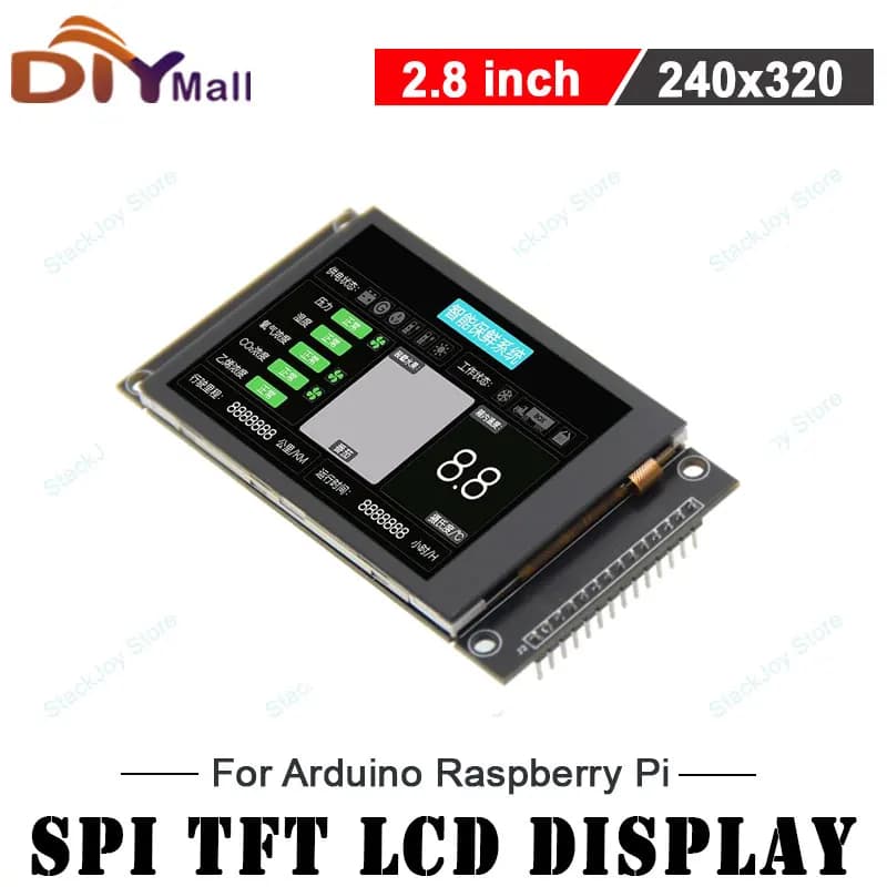 2,8" IPS 240x320 screen with capacitive touch panel for DIY projects Arduino Raspberry Pi ESP32 STM32