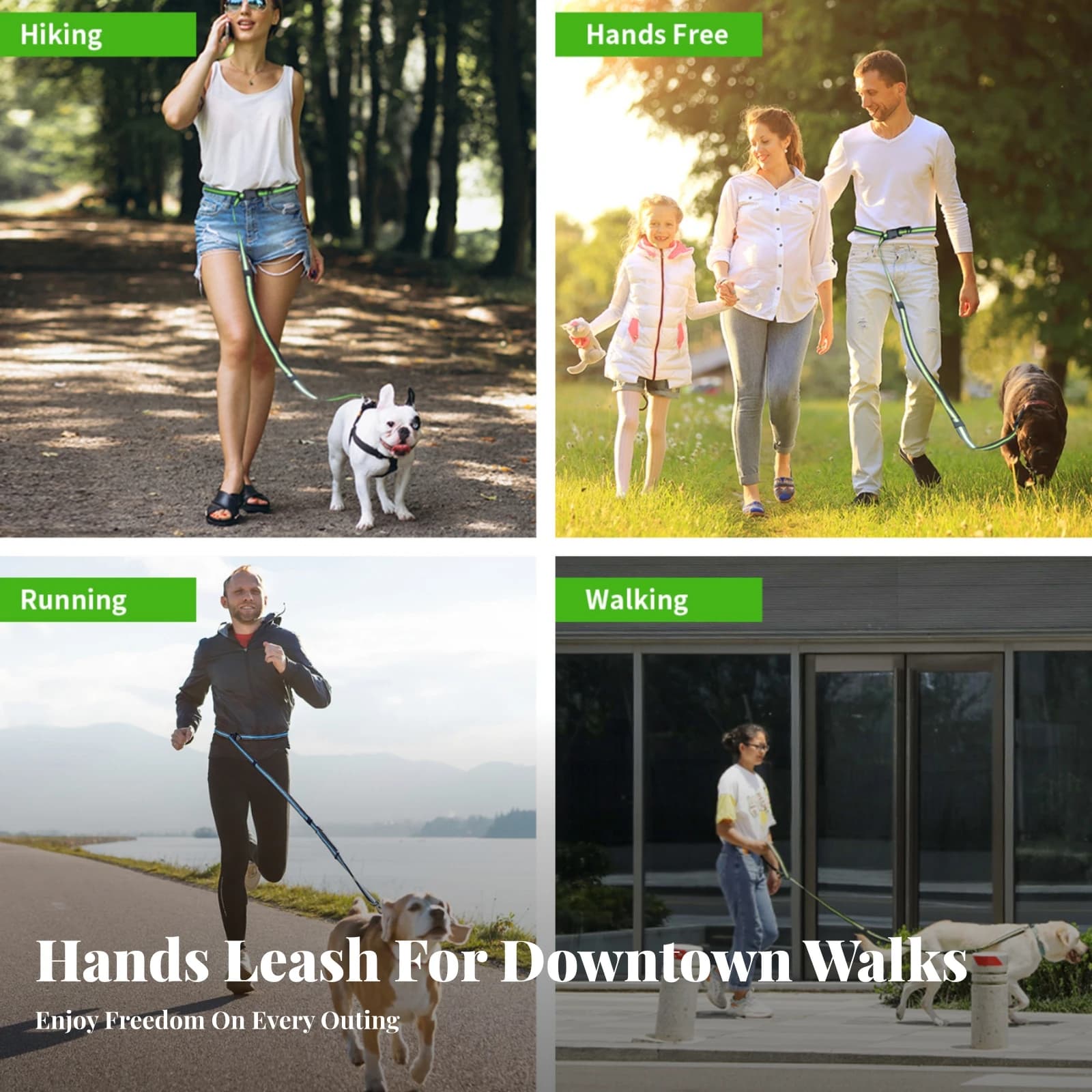 Woven Woven Strap Waist Leash Hands Free Dog Leash Padded Handle Pet Accessory for Hiking
