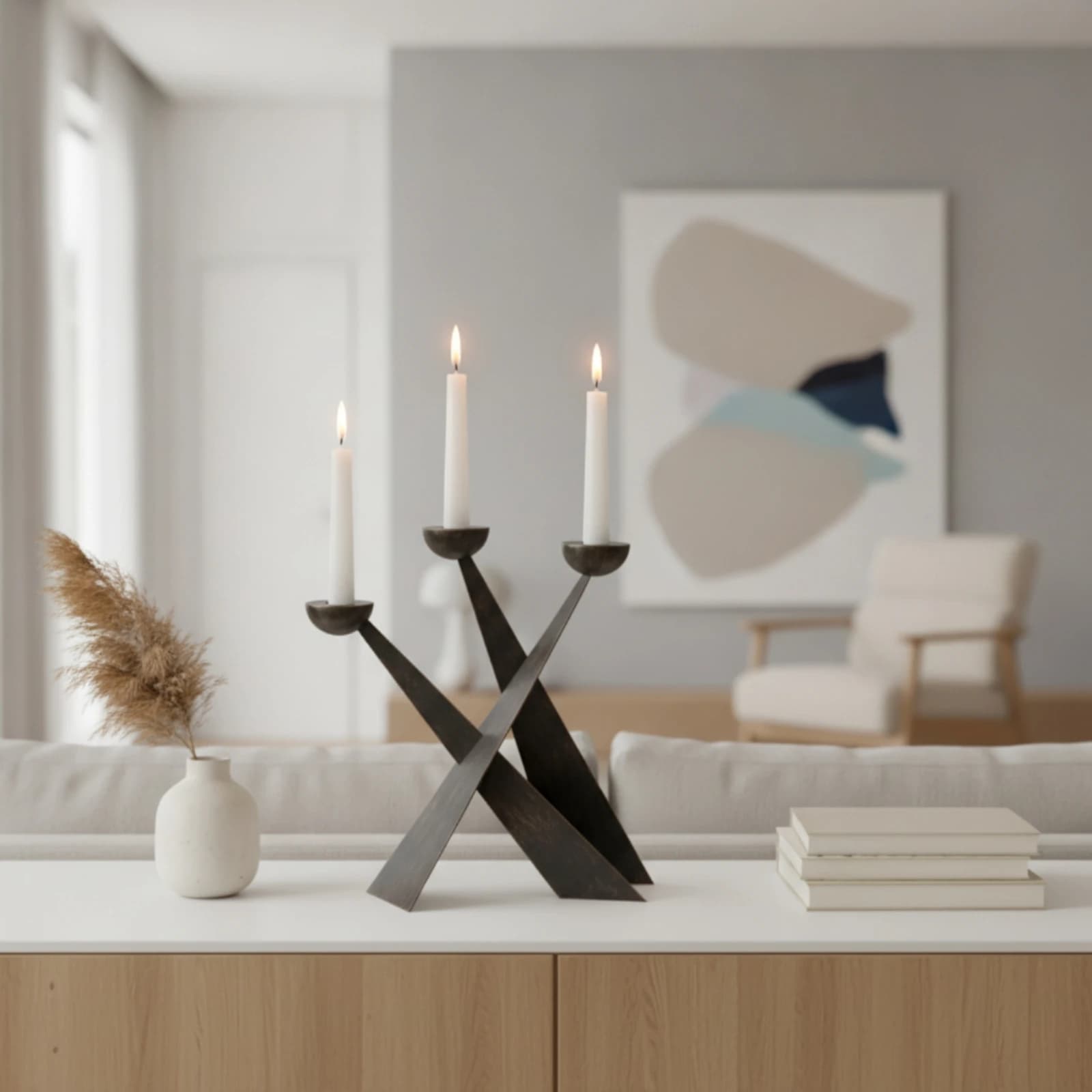 Cross Candlestick Holder Minimalist Candleholder with Cross Candlestick Holder with Crown of Thorns Modern for Dining Table
