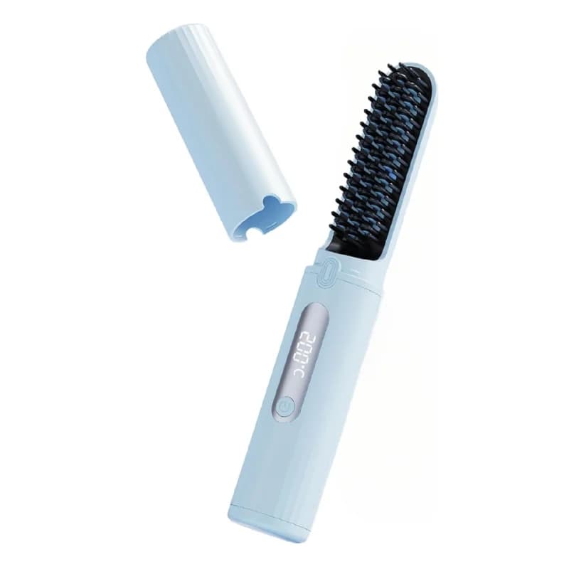 【NUOVISSIMO】 Mini piastra per capelli portatile con ricarica wireless, rivestimento ionico anti-crespo