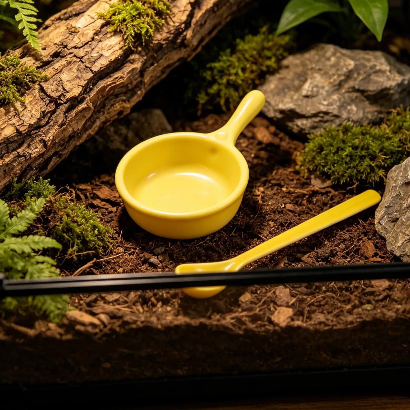 Crested Gecko Food Dish Smooth Safe Material Matched With Feeding Spoon Easy Feeding For Bearded Dragon Breeders Pet Keepers