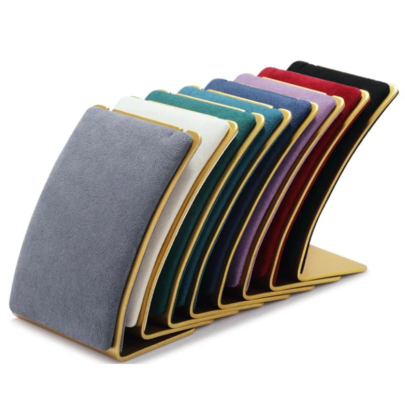 Metal Ultra-Fiber Pendant Display Stand Jewelry Storage Rack Creative Necklace Holder Window Showcase Props