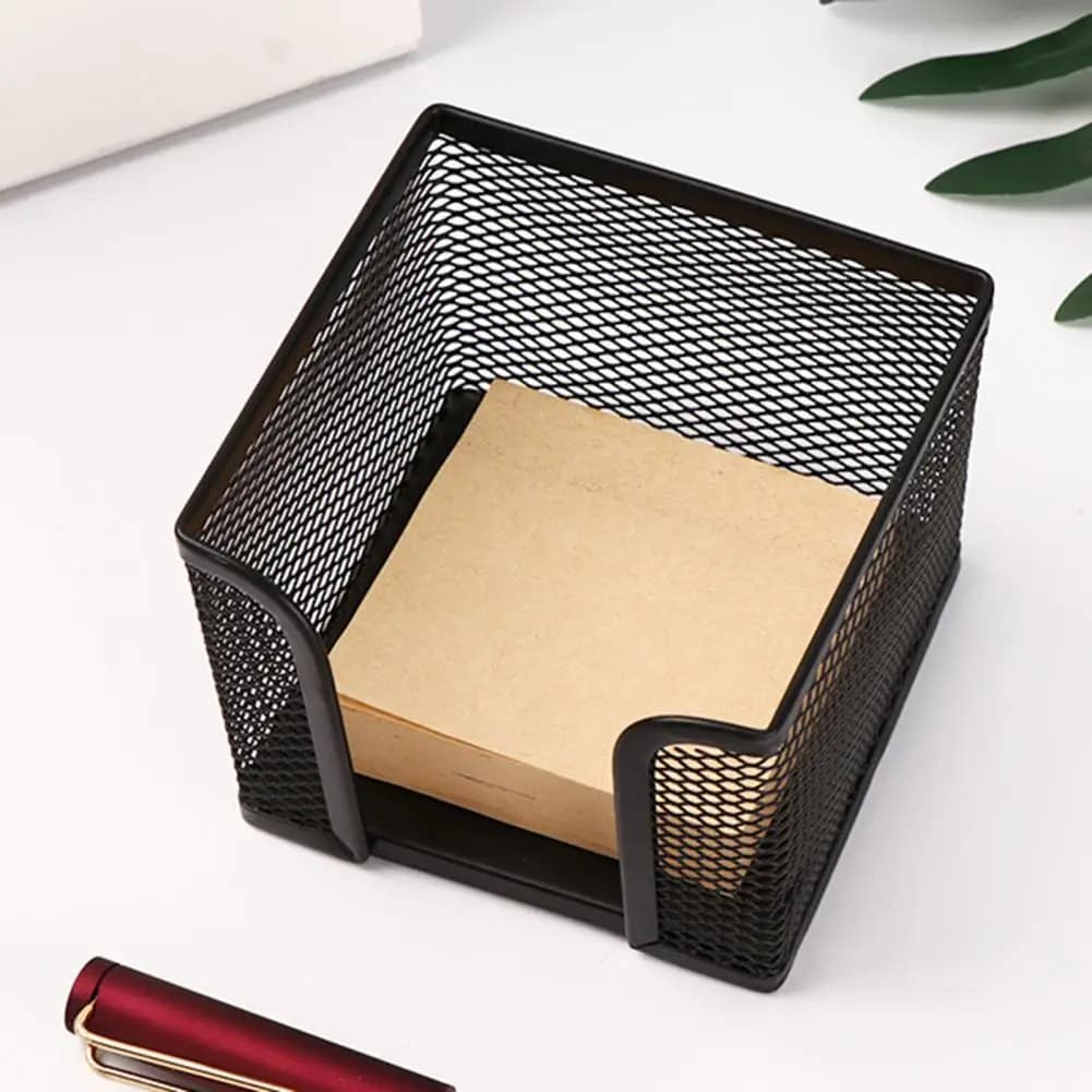 Blocco note da tavolo multifunzionale a lunga durata Scatola a rete per note adesive Nero leggero Blocco note Organizzatore Forniture per ufficio