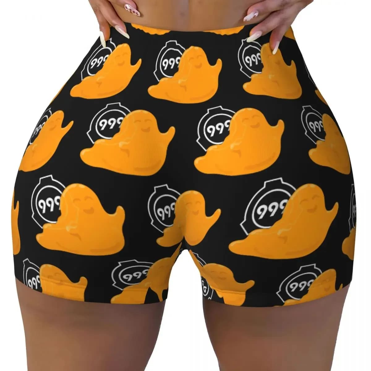 Custom SCP 999 The Tickle Monster Yoga Shorts Women Gym Workout Running Athletic Volleyball Biker Shorts