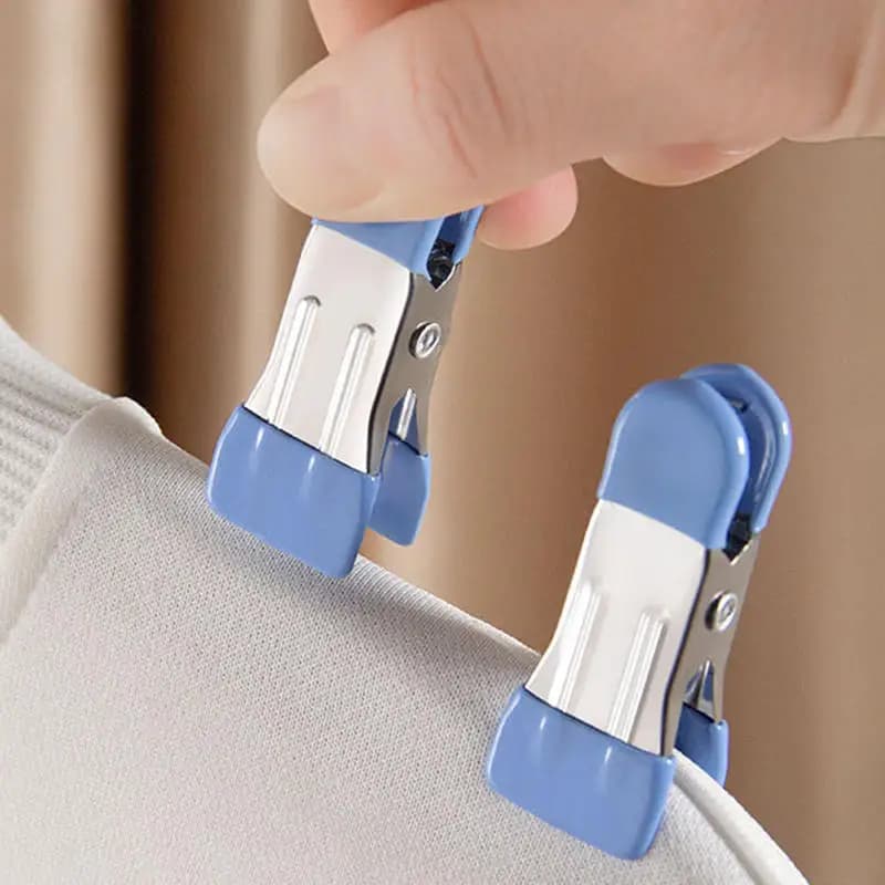Stainless steel laundry clips for laundry with hook Pants clothes hanger Clip for hanging portable clothes Organizer for wardrobe