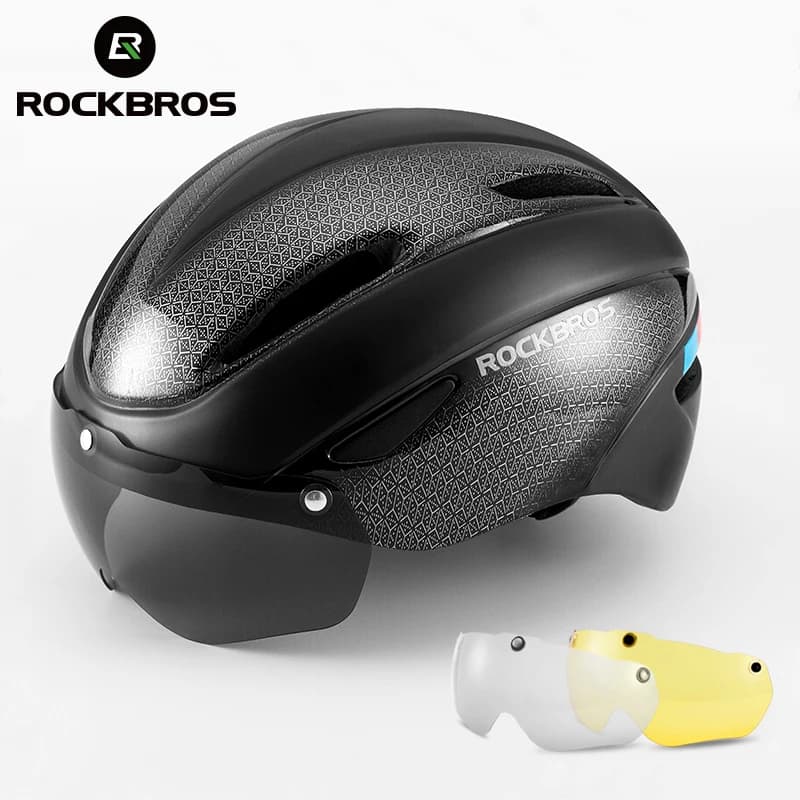 ROCKBROS Bicycle Helmet Aero Cycling Helmet Fully Modeled Bike Helmet Man Woman Glasses MTB Cycling Equipment on Road