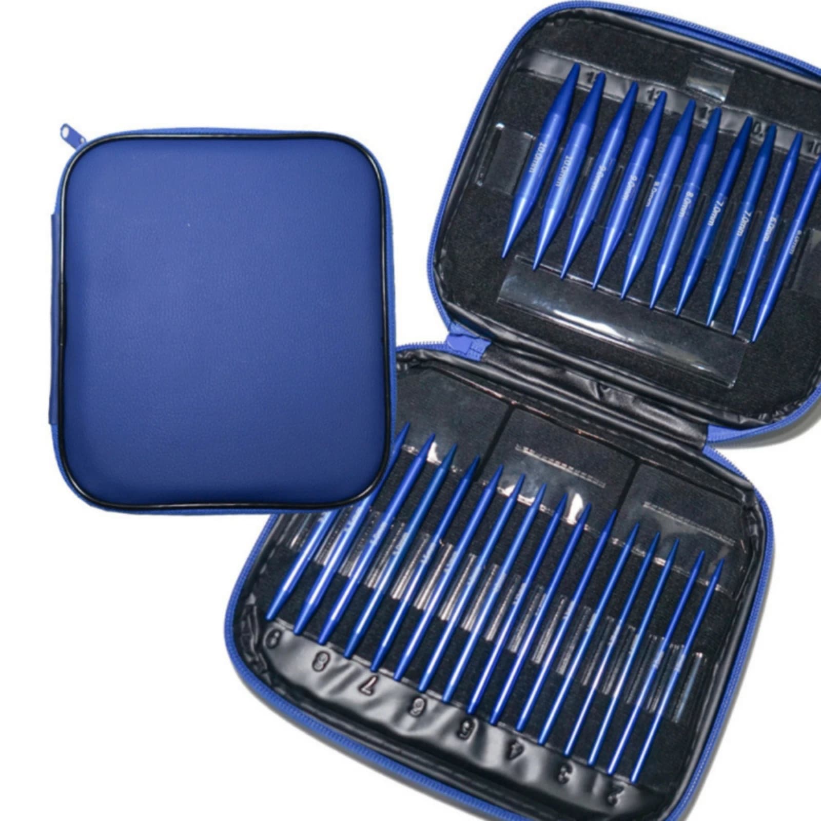 Circular Knitting with Storage Case Aluminum Interchangeable Knitting Needle Set Storage Case with Zipper Zippered