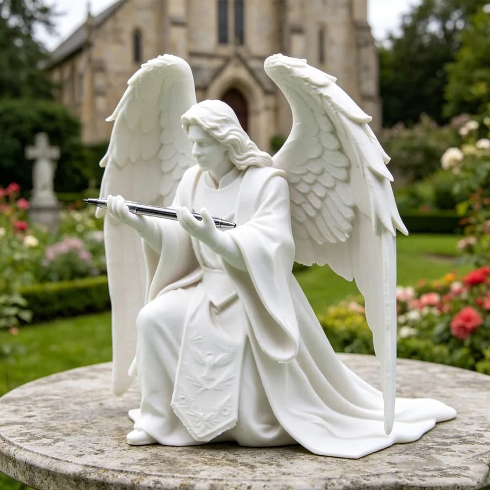3D Printed Wing God Pen Holder Angel Brush Rack Office Stationery Apple Pencil Stand Desk Organizer Decoration Christianity Gift