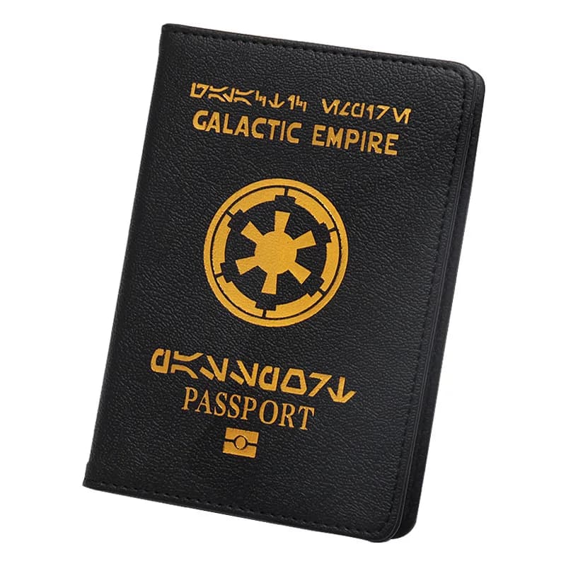 Porta passaporto dell'Empire galattico Blocco Rfid Custodia in pelle PU nera rossa per passaporti Custodia per passaporto da viaggio per donna