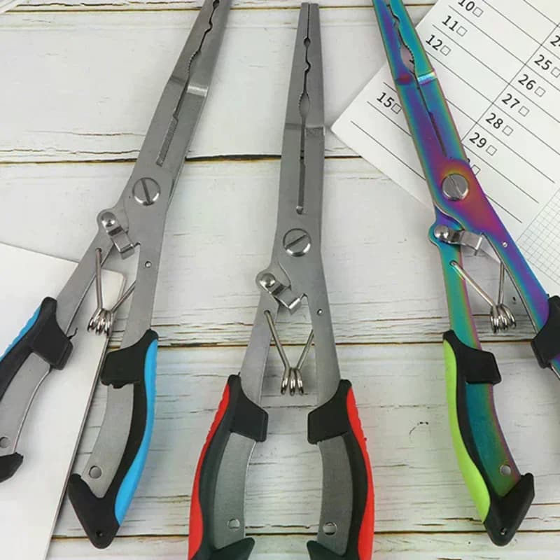 Pinze Multifunzione per Pesca, Ergonomiche e Antiscivolo, per Tagliare Lenze e Legare Ami, Utensili da Esterno