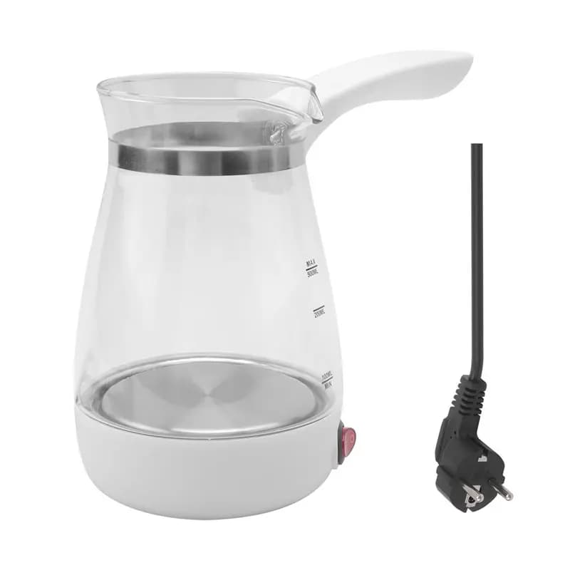ABZA-Coffee Machine 600W Coffee Maker Glass Turkish Coffee Pot Portable Warmer Kettle Italian Mocha Pot For Arabic Tea Milk EU P