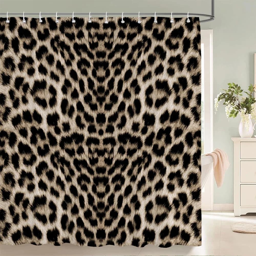 Sexy leopard 3d Shower Curtains Waterproof Fabric Geometric Flower Bathroom Curtain With Hooks Decor 180*200cm Bathtub Screen