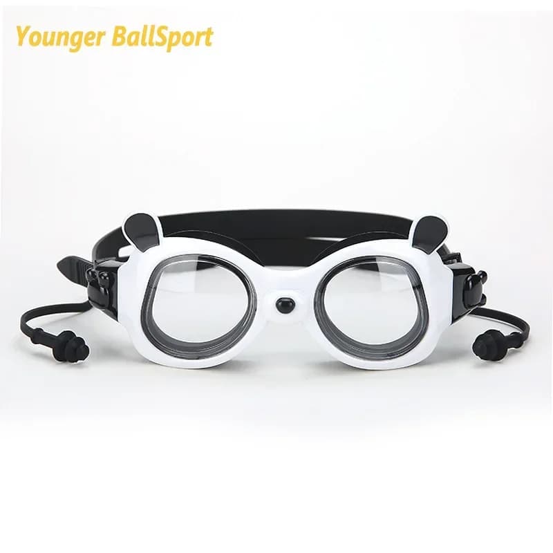 3~12 year high-end waterproof and anti-fog swimwear Cartoon Panda with earplugs