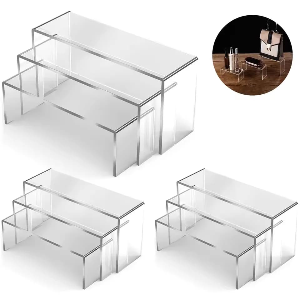 3/6/9/12 pieces transparent acrylic display, cosmetic holders, jewellery, cups, for home, store, statue, model, ceramic, display support