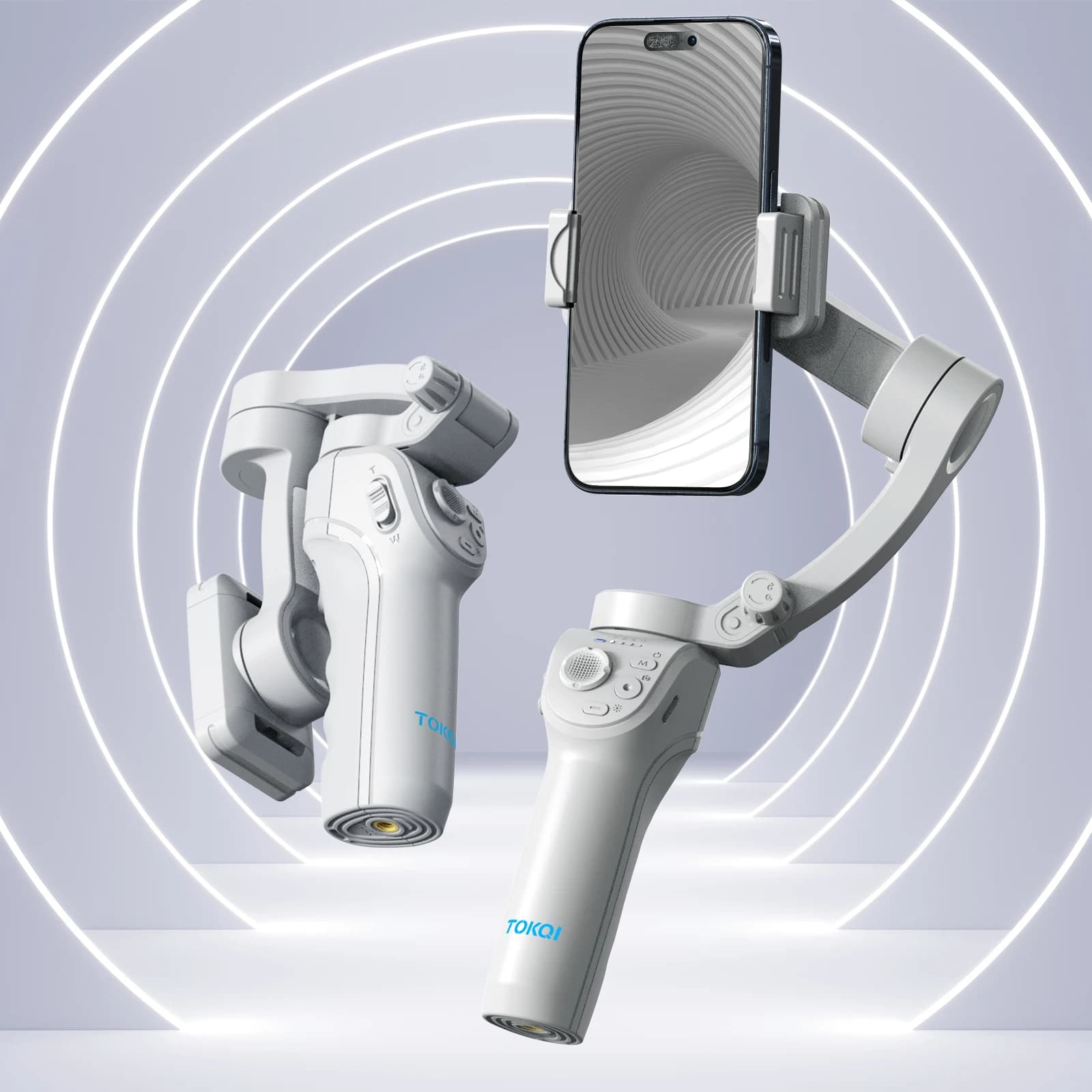 M01 Selfie tripod with 3 axis Smart Gimbal portable stabilizer with smartphone filling light Foldable Anti-vibration for iPhone Xiaomi