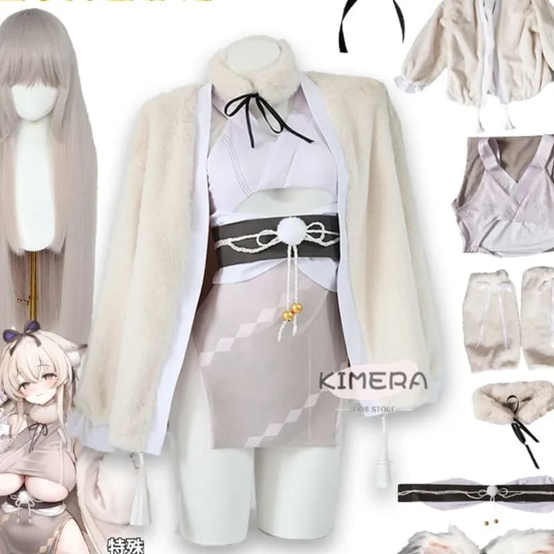 Kimera Store Azur Lane Mutsuki Costume Cosplay Anime Gioco Sexy con Parrucca, Lingerie Shimoe Koharu, Foto Private