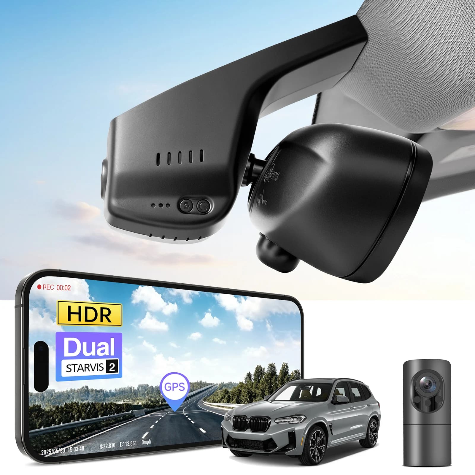 STARVIS 2 Sensor Dash Cam 4K HDR GPS 5GHz WiFi & APP For BMW X3 X3M Gen3 G01 F97 Night Vision Plug and Play Dash Car Camera