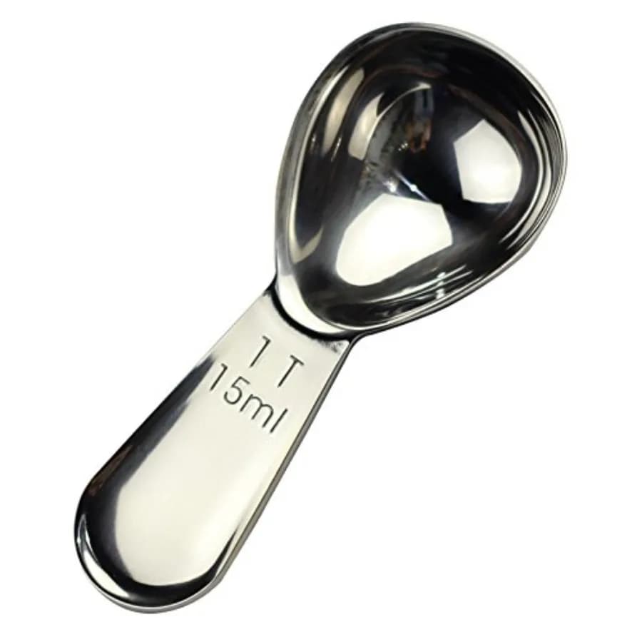 Short Handle Coffee Scoop 15ml 1 Tbsp - Stainless Steel Measuring Spoon for Ground Coffee, Spices and Protein Powder - Compact