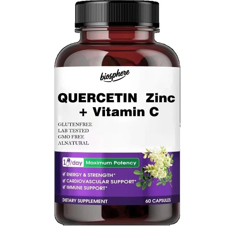 Quercetin 700mg with zinc, vitamin C and bromelin – Immune and antioxidant support supplement – 60 capsules