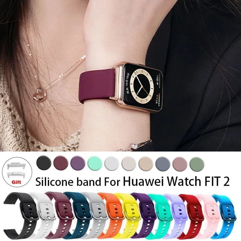 Silicone Strap for Huawei Watch Fit 2 Kit Smartwatch Waterproof Strap Replacement Strap Suitable 2 Watches Accessories