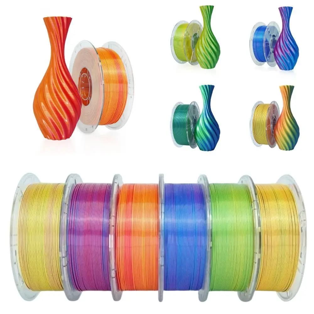 Universal 1.75mm 3D Printer Filament PLA Multi-Color PLA Filament Layer Adhesion Low Warping PETG Filament Artistic Use