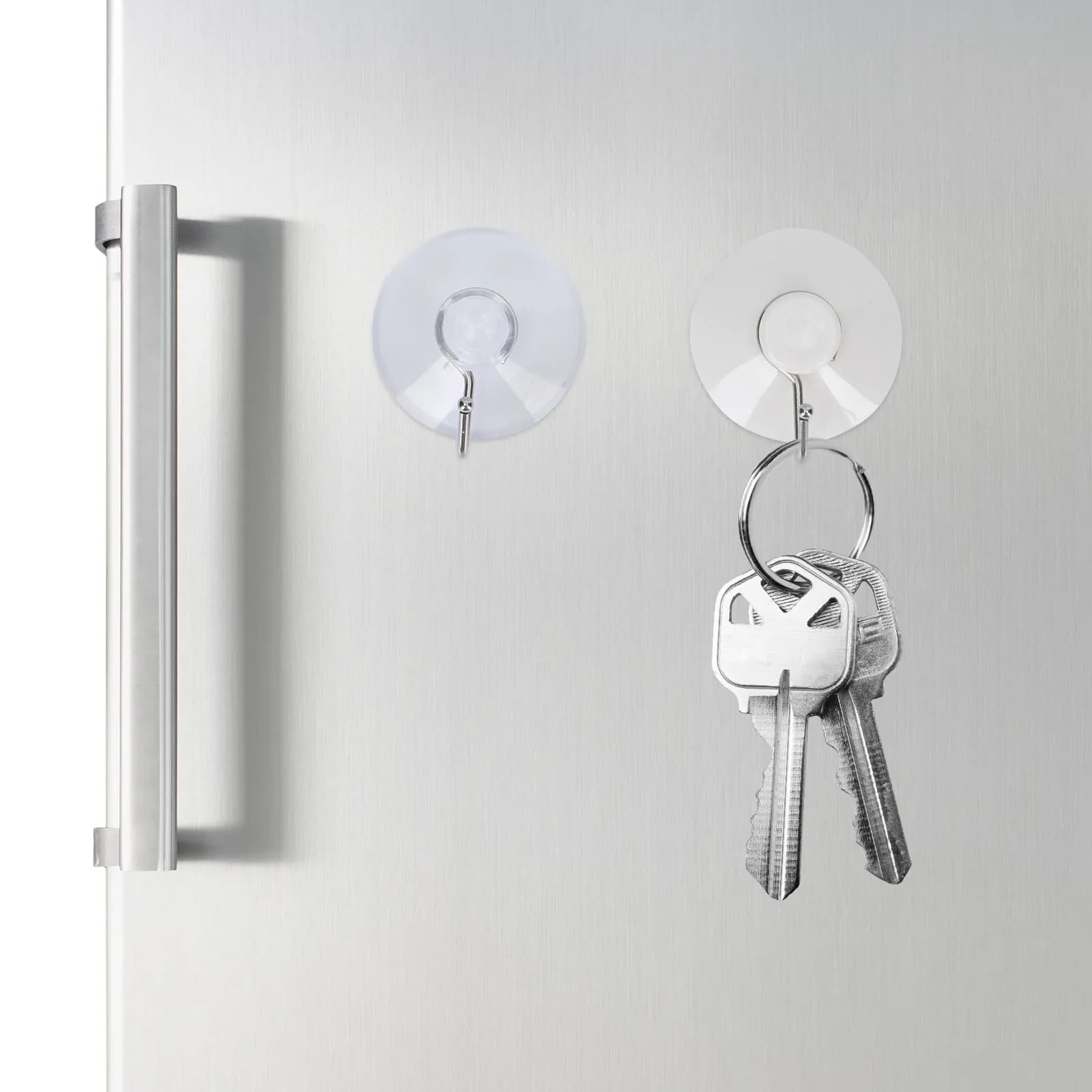 16Pcs Suction Cup Hooks Powerful Transparent Storage Hooks Waterproof Traceless Wall Hanger for Bathroom Kitchen Coat Keys Bags