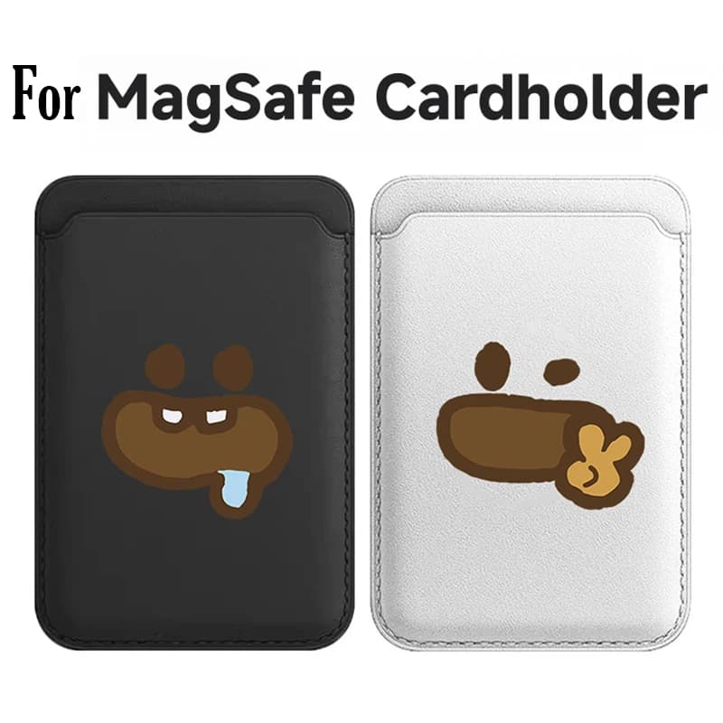 Portacarte Sottile Portatile con Motivo Cartone Animato Carino, Magnetico per iPhone 17, Samsung Galaxy S26, Cover Portafoglio MagSafe