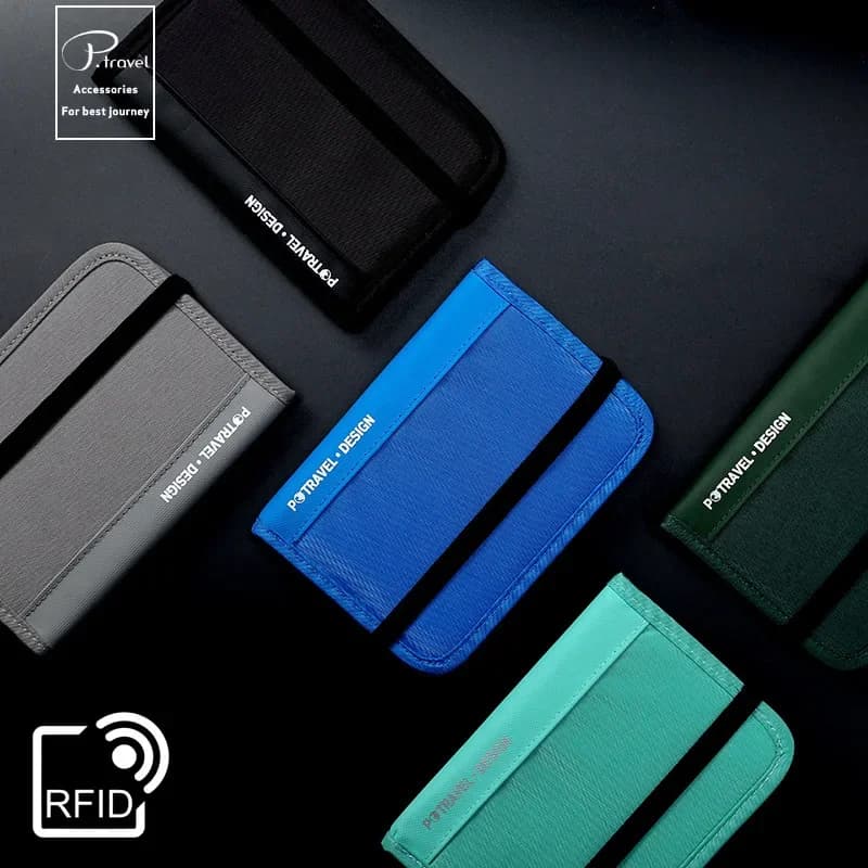 RFID Travel Wallet Credit Card Organizer Hinge Case Document Organizer Anti-theft Travel Accessories