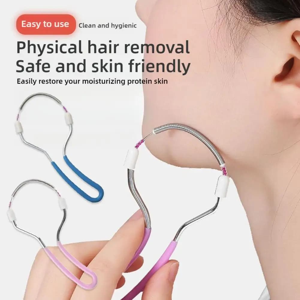 Stainless Steel Facial Hair Epilator Tool, Mini Spring Roller Remover for Lip Cheek Hand, Smooth Skin Clean Face Care Accessory