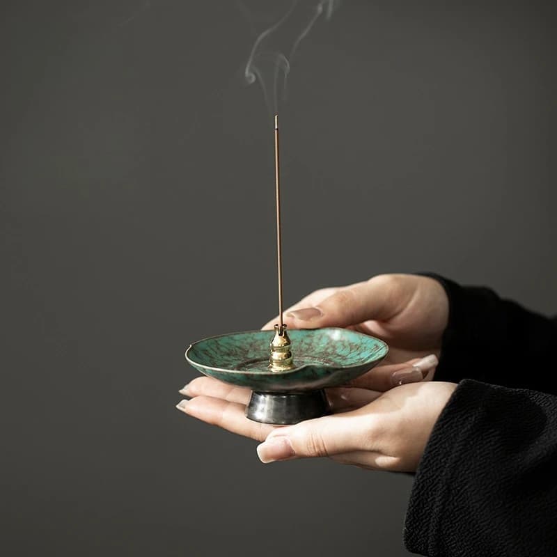 Bruciatore di incenso in ceramica cinese, porta incenso, bruciatore di aromi per la casa, camera da letto, meditazione, yoga