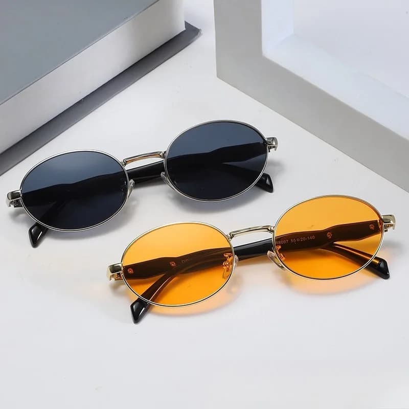 2 paia di eleganti occhiali Cat Eye con lenti rotonde, montatura in lega di zinco, cerniere in metallo, occhiali decorativi per donna