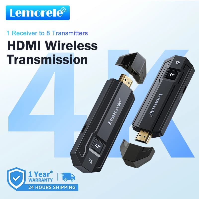 Lemorele Trasmettitore HDMI wireless Ricevitore display Extender display 4K Adattatore AV per laptop TV Proiettore Monitor Streaming live